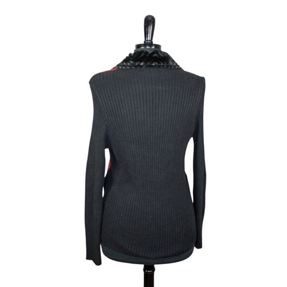 Robert Kitchen Cardigan Jacket Swacket Faux Fur Trim Whimsygoth L - Picture 4 of 6